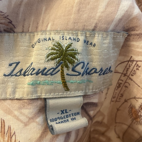 Island Shores Men’s Map 100% Cotton Short Sleeve Button Front Top Sz XL - Picture 4 of 4